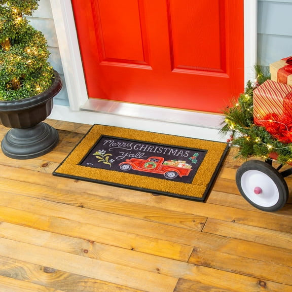 Merry Christmas Y'all Red Truck Sassafras Switch Mat