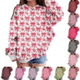 thumbnail image 4 of Goindgs Sweatshirts for Girls Tops Trendy Cute Bow Floral Printed Pullover School Drop Shoulder Loose Outdoor Soft with Pocket Hooded Sweatshirts Tween Tops Black-3-4 T, 4 of 4