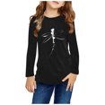 thumbnail image 2 of Girls Clothes, Girls Long Sleeve Tops Dragonfly Print Crewneck Cotton T Shirts Casual Fall Spring Graphic Basic Tees for Kids (13 Years, Black), 2 of 5