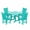 Turquoise, variant on WestinTrends Malibu 5 Piece Outdoor Dining Set, All Weather Poly Lumber Patio Table and Chairs Furniture Set, 43" Square Dining Table with Umbrella Hole and 4 Arm Chairs, Turquoise