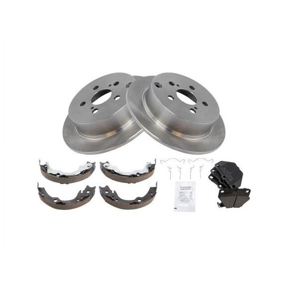 Rear Brake Pad Rotor and Parking Brake Kit 4 Piece - Compatible with 2003 - 2006 Toyota Matrix XRS 2004 2005