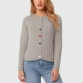 thumbnail image 2 of SGMVNU Knit Cardigan Sweaters for Women Long Sleeve Ribbed Button Up Sweater 2025 Fall Casual Jacket Women's Cardigans(Grey, One Size), 2 of 5