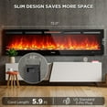 thumbnail image 3 of TURBRO 72" Smart WiFi Infrared Electric Fireplace with Sound Crackling and Realistic Flame, 1500W Quartz Heater, Recessed or Wall Mounted, Adjustable Flame Effects, Remote Control and App, in Flames, 3 of 5