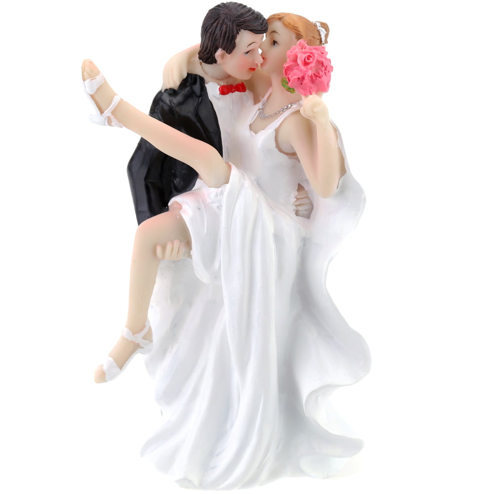 Resin Wedding Cake Topper Figure Reluctant Groom Couple Bridal Decor 