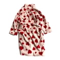 thumbnail image 2 of Victoria's Secret Short Cozy Plush Robe Light Pink with Red Painted Hearts Size XS/S NWT, 2 of 2
