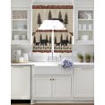 thumbnail image 4 of Black Bear Rustic Kitchen Curtains Set for Windows 3 Piece Cafe Curtains 36 Inch Length Swag Curtains Valances and Tier Set Trees Cabin Vintage Art Retro Art Drapes for Bedroom Bathroom Living Room, 4 of 6