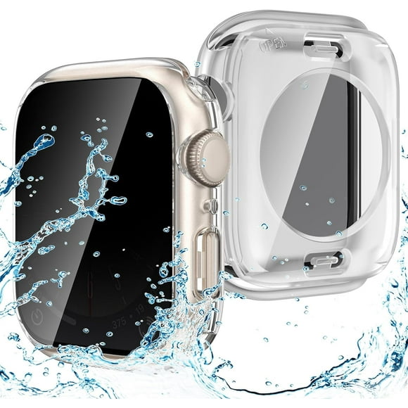 KOMI 2-in-1 Waterproof Privacy Case for Apple Watch Screen Protector 40mm SE Series 6 5 4, Front Anti Spy Tempered Glass Face Cover Back Bumper for iWatch Accessories 40 mm
