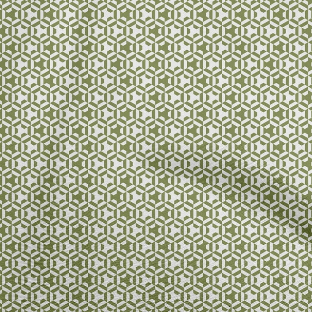 oneOone Polyester Spandex Forest Green Fabric Geometric Sewing Craft Projects Fabric Prints By Yard 56 Inch Wide