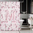 thumbnail image 2 of Erosebridal Pink Cowgirl Boot Letter Bow Shower Curtain 72Wx72L for Girls, Western Star Background Alphabet Waterproof Bathroom Curtain, 2 of 5