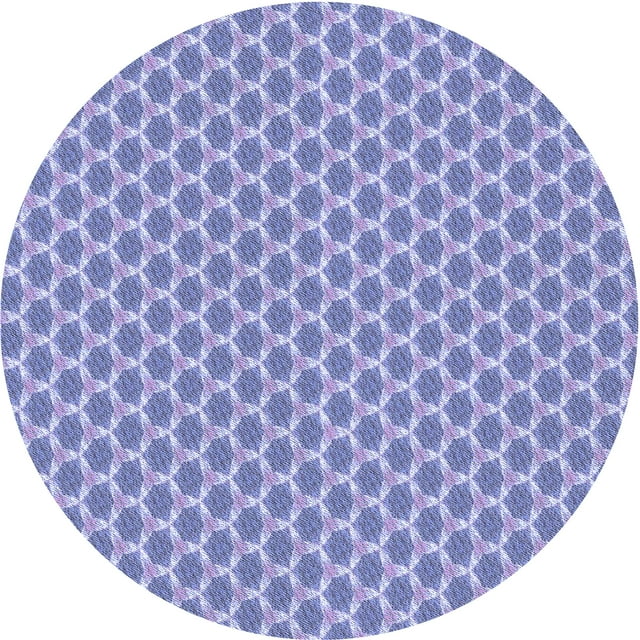 Ahgly Company Tapis Rond Lavable en Machine Intérieur Jeans Transitionnels Bleu, 8 Pieds Rond