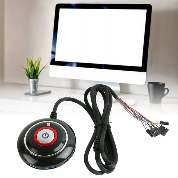 Démarrage à Distance PC, Bouton D'alimentation PC Matériau ABS Léger Plug  And Play Pour Ordinateur De Bureau 2 USB Et Audio 