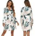 thumbnail image 3 of Spdoo Women's Kimono Robe Above Knee Robes Floral Print Sleepdres Nightgown Long Sleeve Bathrobe Soft Sleepwear Ladies Loungewear L, 3 of 6