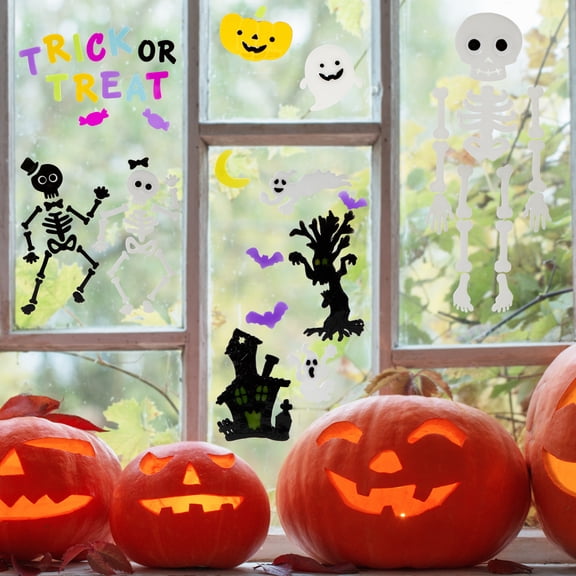 Northlight Set of 4 Double Sided Halloween Gel Window Clings