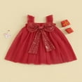 thumbnail image 4 of Robe Tutu de Noël pour Tout-Petite Fille, Nœud, Sans Manches, Robe en Tulle à Étages, Robes de Princesse pour Fête, 4 of 8