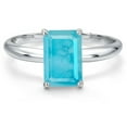 thumbnail image 3 of Gem Stone King 14K White Gold Green Turquoise Solitaire Engagement Ring for Women | 2.30 Cttw | Emerald Cut 10X8MM | Gemstone Birthstone | Size 5, 3 of 6