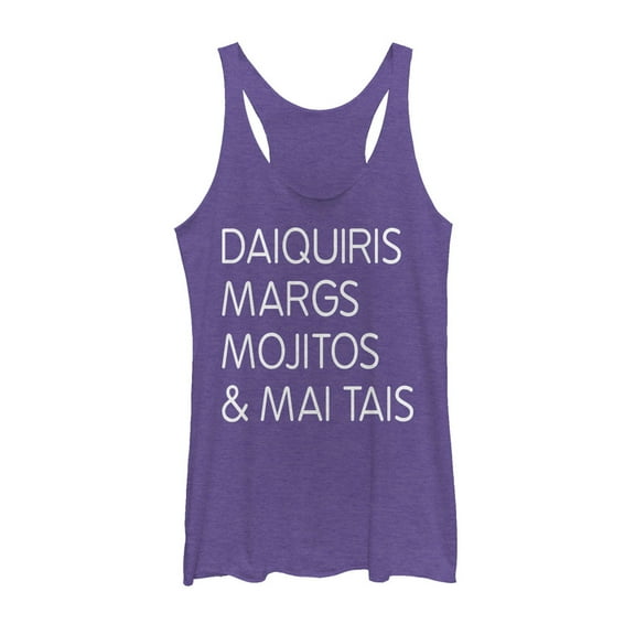Women's CHIN UP Summer Cocktail Menu  Racerback Tank Top Purple Heather X Large