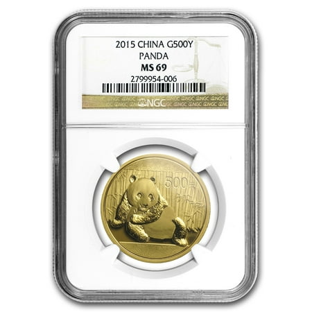 2015 China 1 oz Gold Panda MS-69 NGC