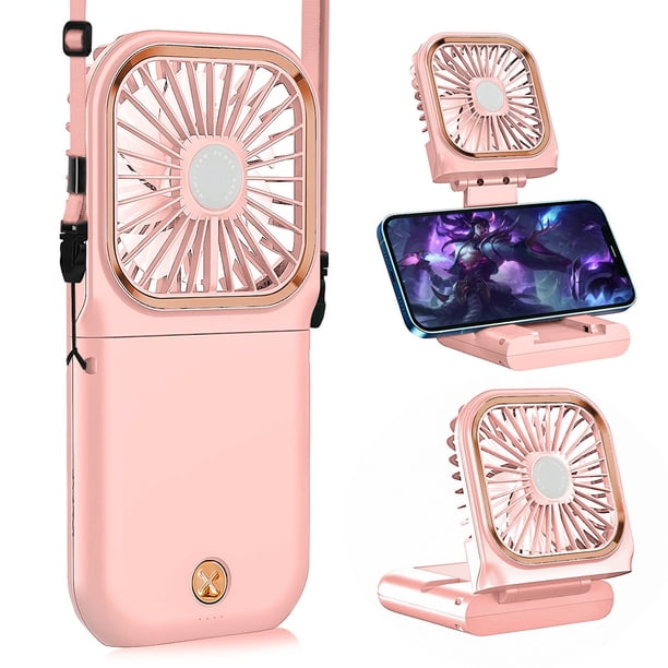 Ventilador de cuello portátil Allxin Mini Quiet USB recargable rosa