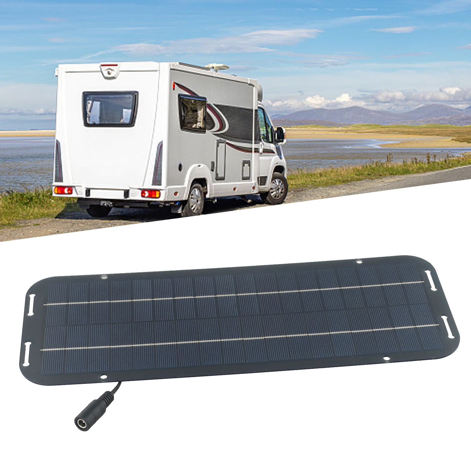 Wodtesl Solar Panel Trickle Charger 60W ABS+PET 15-18% Efficiency IP65 Waterproof Use Charges Car Boat Batteries Easy Install