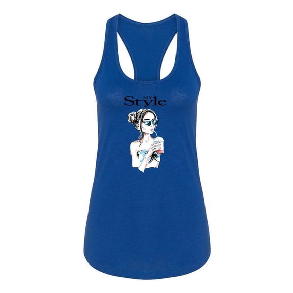 Fashion Woman Drinking Juice Tank Women -Image by Shutterstock, Female x-Large