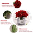 thumbnail image 3 of Coolmade 9Pcs Artificial Flower Rose Bouquet Fake Flower Silk Plastic Artificial Rose,Red, 3 of 5