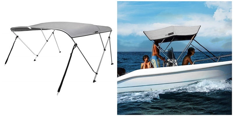 BIMINI TOP BOAT COVER CANVAS FABRIC GREY W//BOOT FITS 3 BOW 72/"L 36/"H 79/"-84/"W