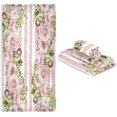 thumbnail image 7 of Bath Towels Set For Bathroom,Watercolor Floral Pink Rose Green Leaves and Flowers Vine Pastel Color Stripes,Luxury Set of 3 Towels,1 Bath Towel,1 Hand Towel,1 Washcloth,Absorbent Soft Quick Dry Towel, 7 of 7