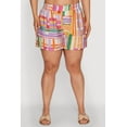 thumbnail image 3 of Womens Plus Size Trendy Patterned Crepe Knit Shorts, 3 of 4