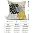 thumbnail image 5 of Black Yellow Pillow Covers 16x16 Inch Dahlia Flower Throw Pillows Modern Geometry Floral Pillowcase Linen Square Cushion Case Decor for Home Sofa Couch Bed, Set of 2 (22_121539), 5 of 6