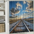 thumbnail image 6 of Shiartex Train Track Printed Shower Curtain Set with Hooks, Easy Care 100% Polyester Fiber Bathroom Decoration - Various Sizes 69x72, 6 of 7