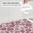 thumbnail image 3 of Dish Drying Mat, Rose Flowers Purple Highly Absorbent Drying Matt Kitchen Counter, Dish Mat Drying Pad Dishes Drainer Mats for Kitchen Counter or Sink, 16 x 18 inch, 3 of 6