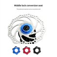 thumbnail image 2 of Central Lock Adapter Aluminum Alloy Durable Anodizing Compact Easy Installation Anti-Rust Central Locked Hub To Six-Bolt Brake Disc Rotor Conversion Ring Accessory, 2 of 9
