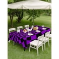 thumbnail image 4 of Outdoor Tablecloth with Umbrella Hole for Patio/Picnic/Party/Camping, Purple Black Checkered Waterproof Table Cloth Rectangle Table Cover Washable, Modern Abstract Art (60"x 102"), 4 of 9