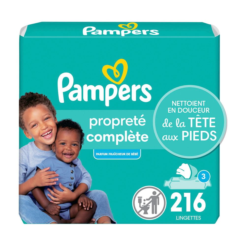 Pampers Complete Clean Baby Wipes - Fresh Scent, 3 Flip-Top Packs (216 Wipes Total)