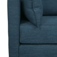 thumbnail image 6 of Noble House Grouse Fabric Tufted Club Chair with Accent Pillows, Navy Blue and Walnut, 6 of 9