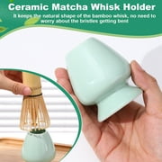 Topekada 4Pcs Matcha Whisk,Eco-Friendly Bamboo Whisk for Matcha with Ceramic Whisk Holder,Bamboo Chasen and Scoops,Sustainable Tea Tools for Beginners,Easy Clean Matcha Whisk Kit