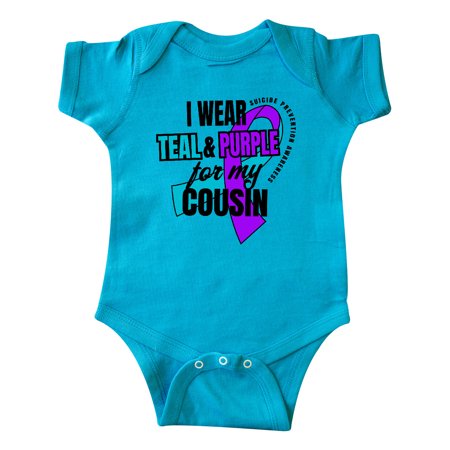 

Inktastic Suicide Prevention I Wear Teal and Purple for My Cousin Gift Baby Boy or Baby Girl Bodysuit