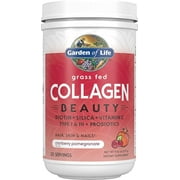 Garden of Life Grass Fed Collagen Beauty - Cranberry Pomegranate, 20 Servings, Collagen Powder for Women Men Hair Skin Nails, Collagen Peptides Powder, Collagen Protein Hydrolyzed Collagen Supplement