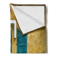 thumbnail image 2 of Abandoned Soft Flannel Fleece Blanket, Outside View of Deserted House with Details in Vietnam Grungy Yellow Wall, Cozy Plush for Indoor and Outdoor Use, 70" x 90", Yellow Teal Green, by Ambesonne, 2 of 5