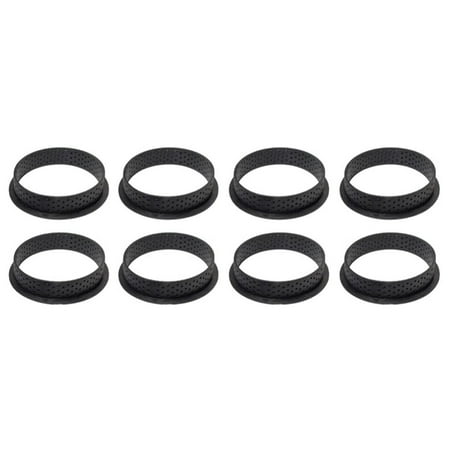 

8Pcs Tart Ring Non-Stick Cake Ring Set Perforated Egg Tart DIY Dessert Cake Mousse Cookies Pastry Baking Molds(Round)