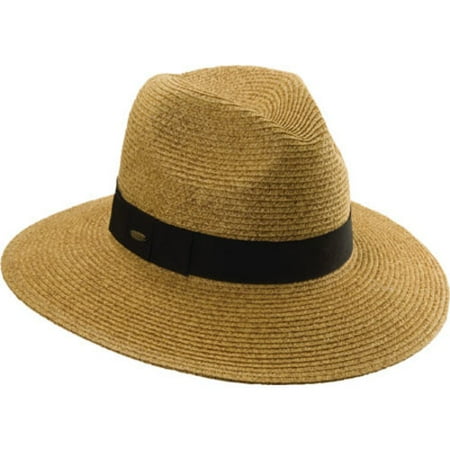 Scala Paper Braid - Women's Scala LP122 Paper Braided Fedora with Ribbon