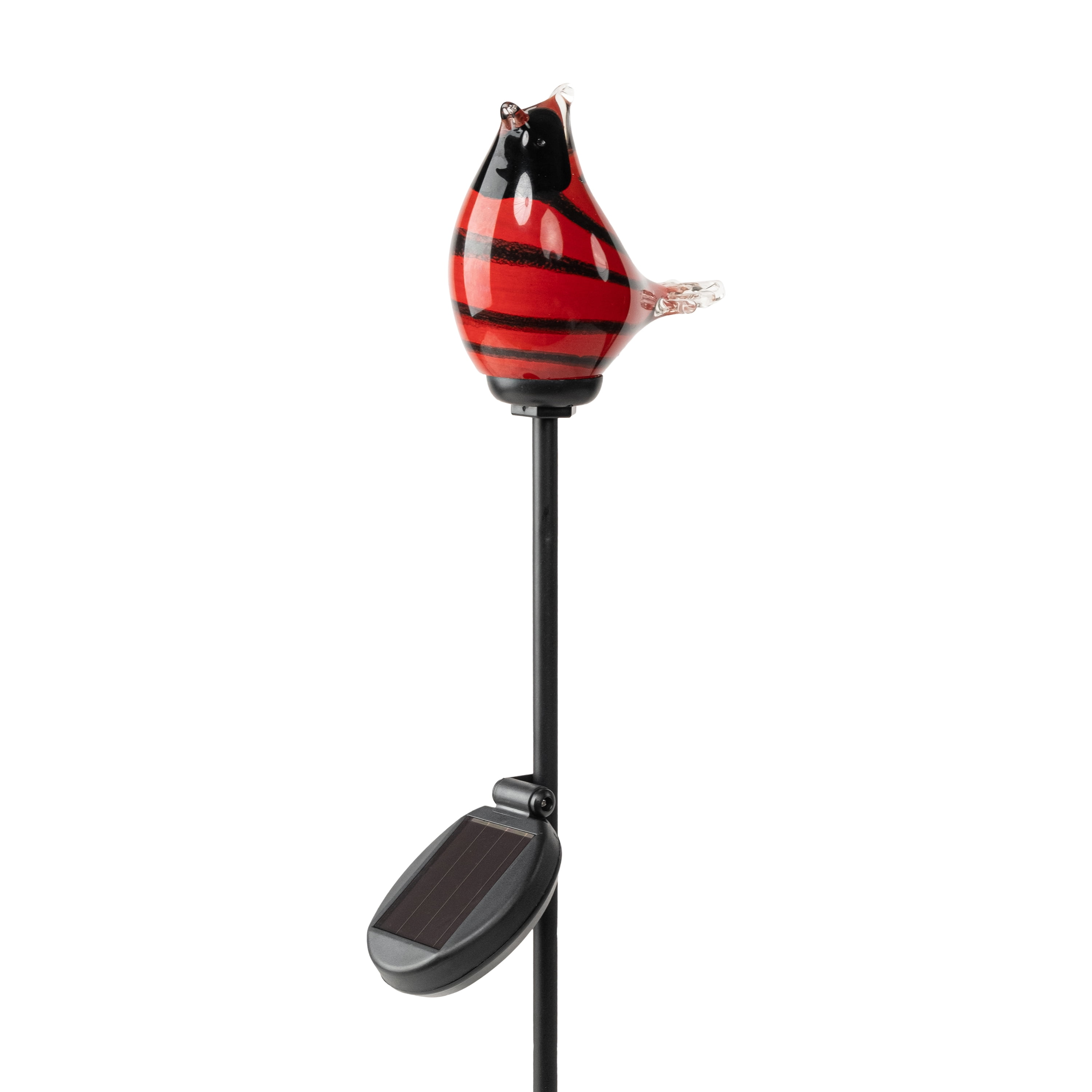 Better Homes & Gardens Solar LED Red and Black Stripe Bird Glass Stake Light Outdoor Décor, 7.3"W x 2.4"D x 25.4"H, 1.34 lb weight
