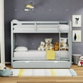 thumbnail image 2 of Glenwillow Home Arca Wood Twin/Twin Bunk Bed & Trundle - Light Grey, 2 of 8