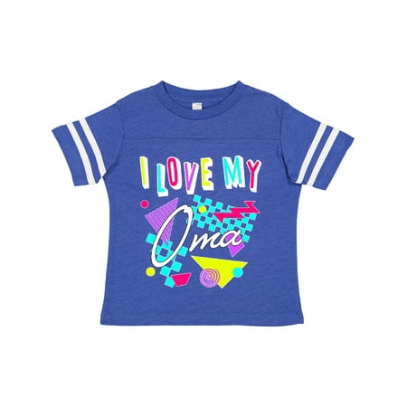 

Inktastic I Love My Oma- 80s Retro Style Gift Toddler Boy or Toddler Girl T-Shirt