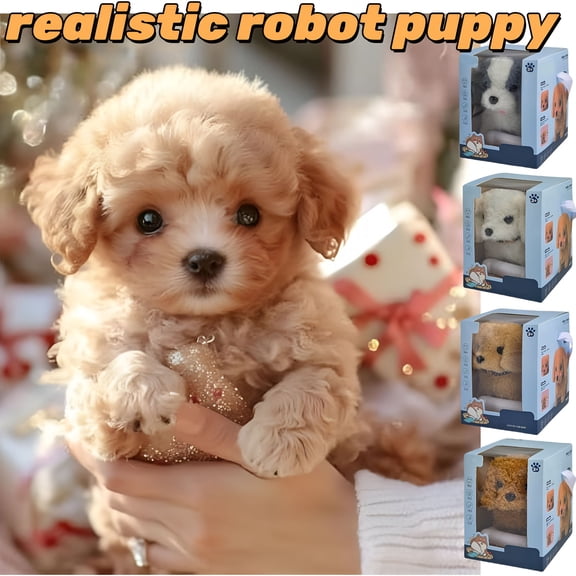 BESTSKY Robot Puppy That Acts Like A Real Puppy - Robot Puppy Dog Plush Interactive Stuffed That Looks Real-Walking, Sit Barks Walk Run Baby Boy Gifts