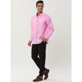 thumbnail image 4 of Lars Amadeus Camisa de vestir para hombre, clÃ¡sica, ajustada, de manga larga, con botones, para negocios Rosa L Unique Bargains Camisa, 4 of 6