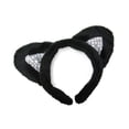 thumbnail image 2 of SeasonsTrading Deluxe Black Plush Sequin Cat Ears & Long Tail Costume Set, 2 of 3