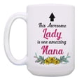 thumbnail image 2 of ThisWear Nana Mugs This Awesome Lady Is One Amazing Nana Thank You Grandma Gifts from Grandkids Nana 2 Pack 15oz Coffee Mugs, 2 of 4