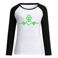 thumbnail image 4 of Mikilon Femmes Printemps Patchwork St. Patrick'S Day Imprimé Manches Longues Col Rond Casual Tee Tops, 4 of 4