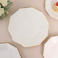 thumbnail image 5 of BalsaCircle 25 White 9" Disposable Paper Salad Plates Gold Trim Tableware Decorations, 5 of 7